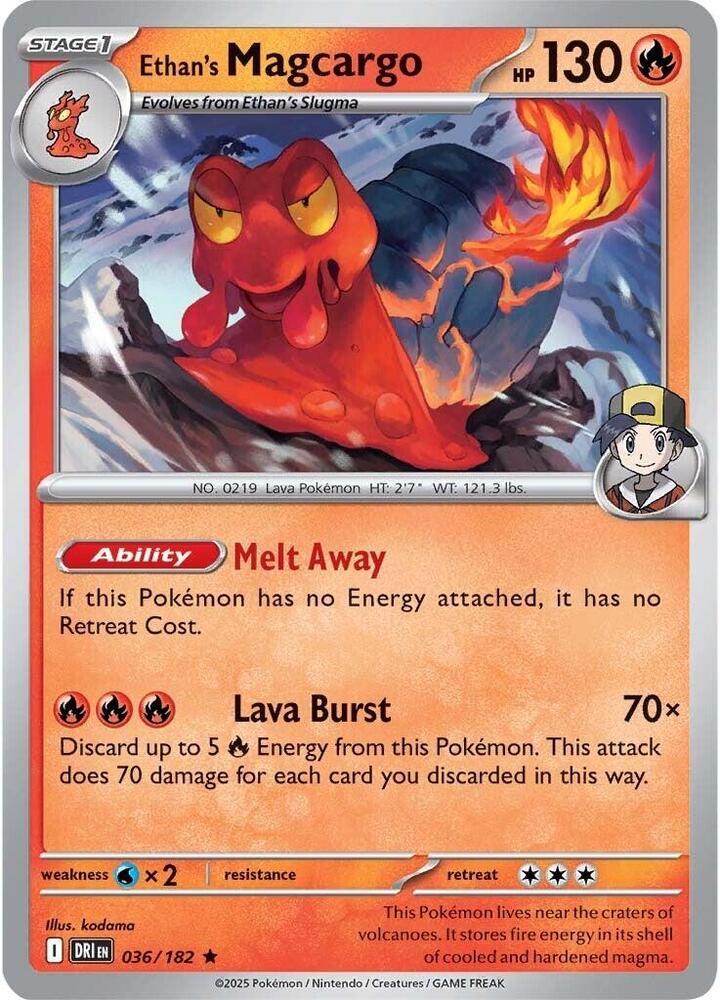 Destined Rivals Ethan's Magcargo [Cosmos-Holo] Pokémon card